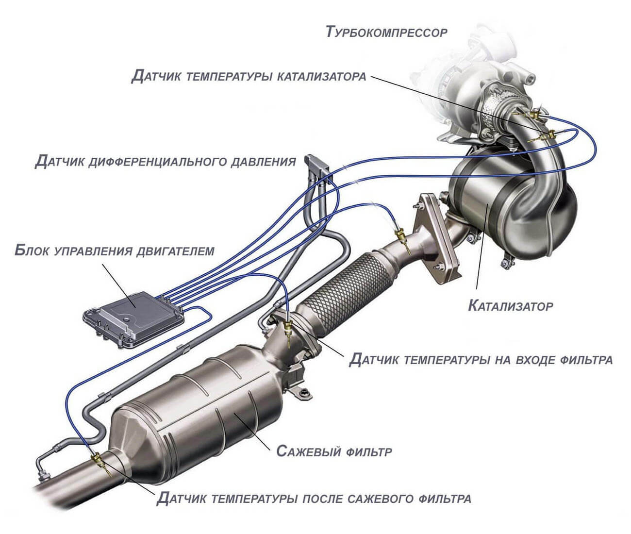 Устройство и работа системы очистки выхлопных газов Устройство и работа системы очистки выхлопных газов