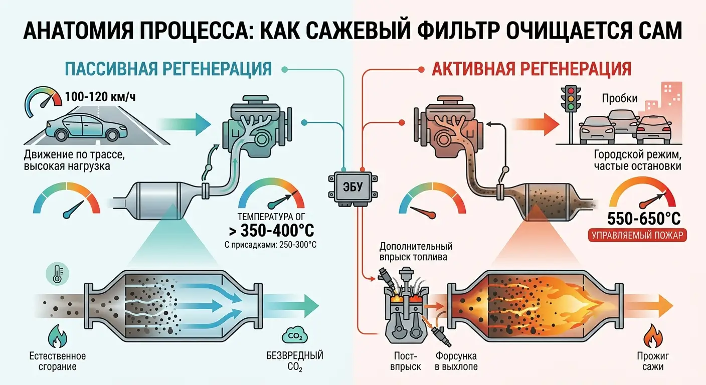 Регенерация и прожиг сажевого фильтра: как работает, когда нужна и что делать при засорении