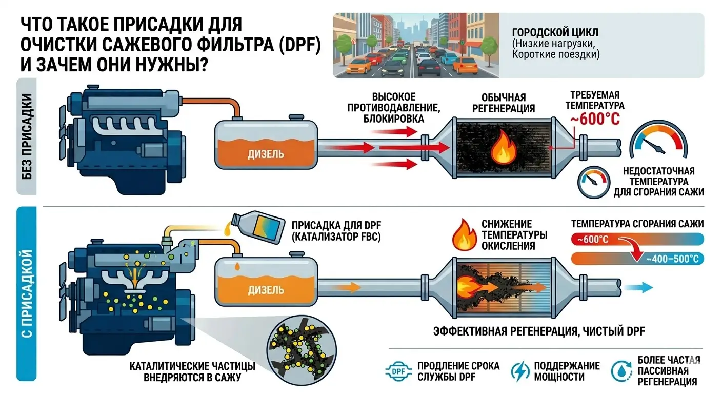 Что такое присадки для очистки сажевого фильтра и зачем они нужны?