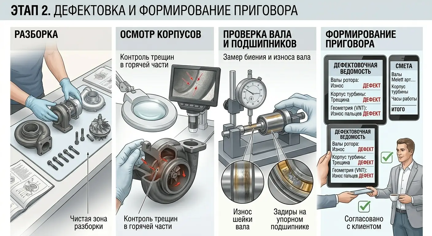 Дефектовка турбокомпрессора