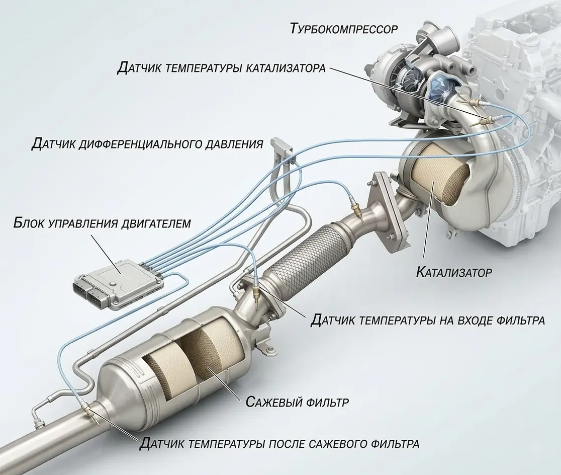 Регенерация сажевого фильтра: причины отказа и способы решения