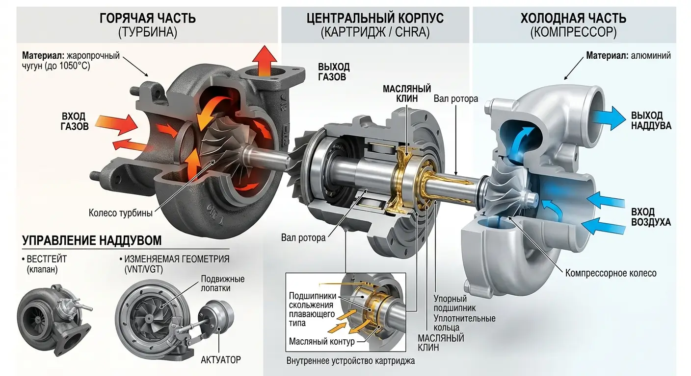 Как устроен турбокомпрессор
